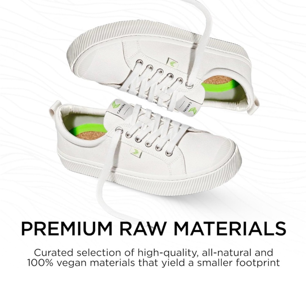 Cariuma White Low-Top Sneakers with Lime Green Insole - Picture 8 of 11